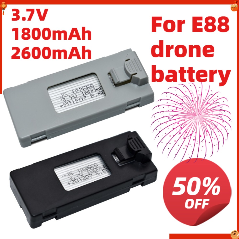 Drone E88 Rc Quadcopter - 3,7V 1800mAh 2600mAh Fernbedienungs-Drohnenbatterie für E88