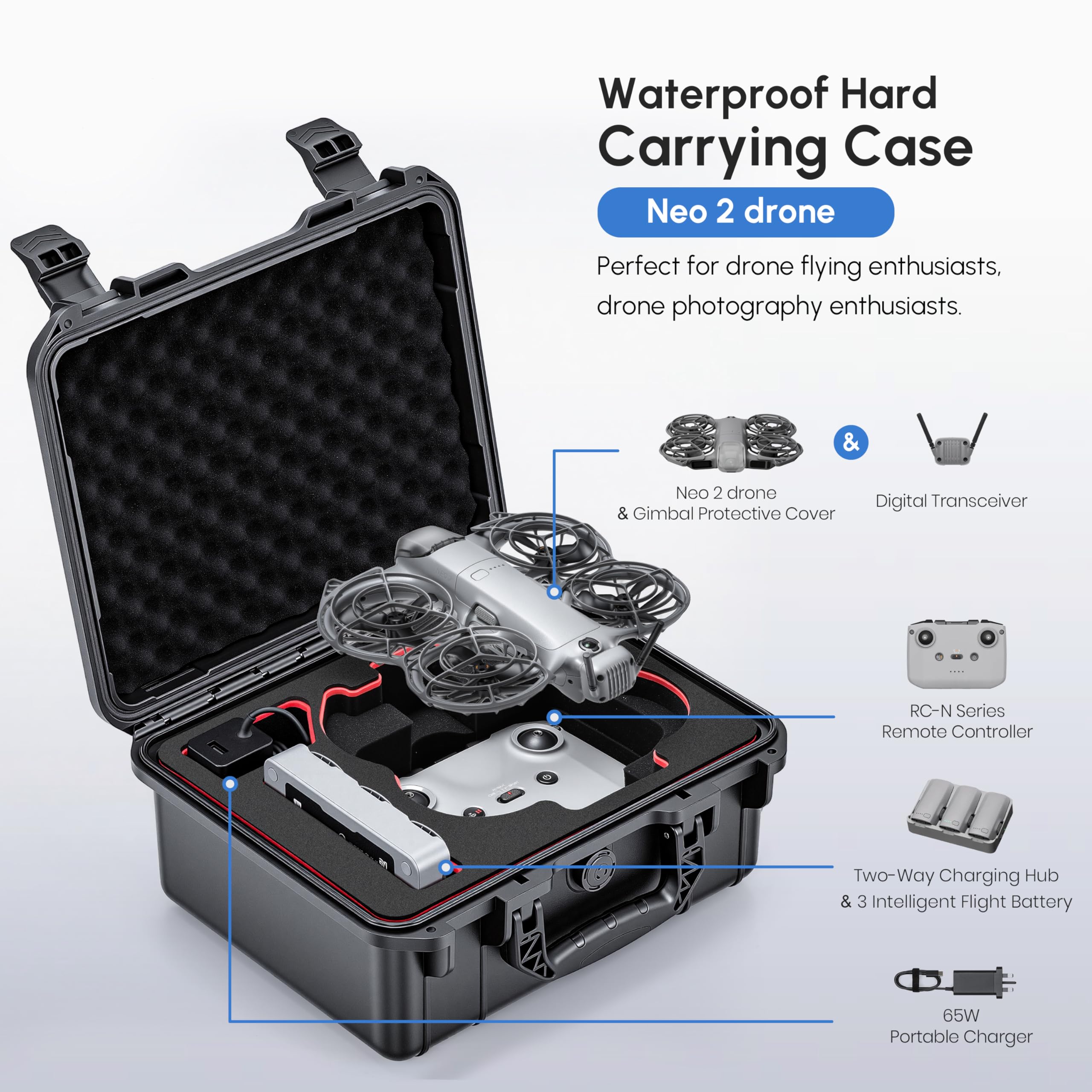 Drone Rc Cover - NEO 2 Hülle, Wasserdichter Hartschalenkoffer für