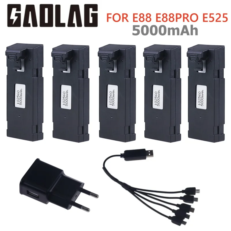 Drone E88 Rc Quadcopter - Original wiederaufladbarer 3,7-V-5000-mAh-Li-Ionen-Akku für RC-Drohnen E88