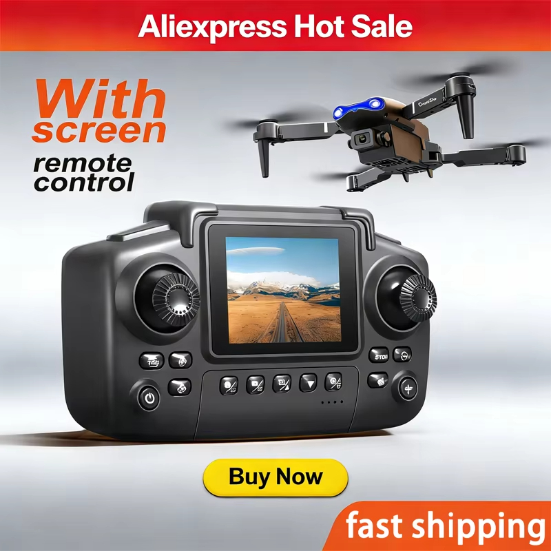 Drone E88 Rc Quadcopter - 2026 Professionelle 6K-Weitwinkel-Drohne E88 mit Bildschirm,
